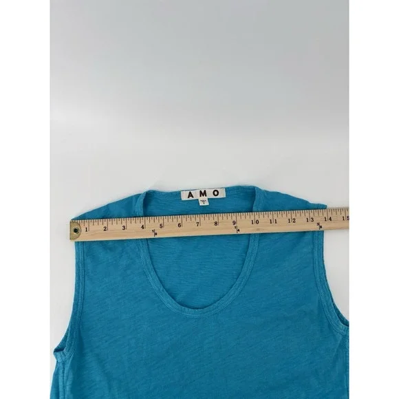 NWOT AMO Scoop Neck Tank Top Sz S Slub Seamed Preppy MSRP $136 - Picture 3 of 5